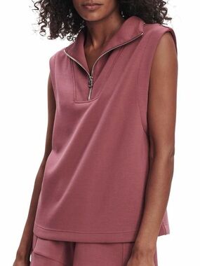 Medium varley magnolia half zip tank top sleeveless rhubarb Sleeveless Rose